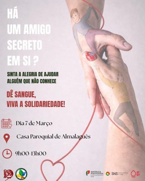 Campanha de D&aacute;diva de Sangue em Almalagu&ecirc;s acontece a 7 de mar&ccedil;o